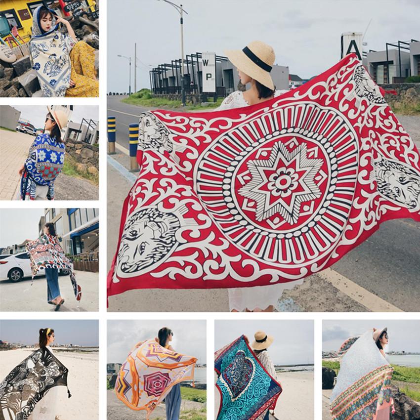 Sarong Pareo Wrap - Beach COVER-UPS ผู้หญิงชุดชายหาดขนาดใหญ่บิกินี่ชุดว่ายน้ําชุดว่ายน้ํา Sarong Wrap ผ้าพันคอใหม่