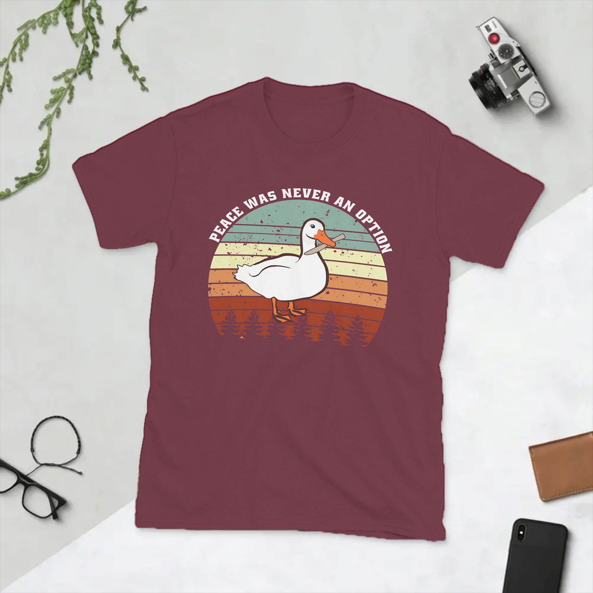 Summer Clothing Options - เสื้อยืดคอกลมแขนสั้นผ้าฝ้ายลาย 