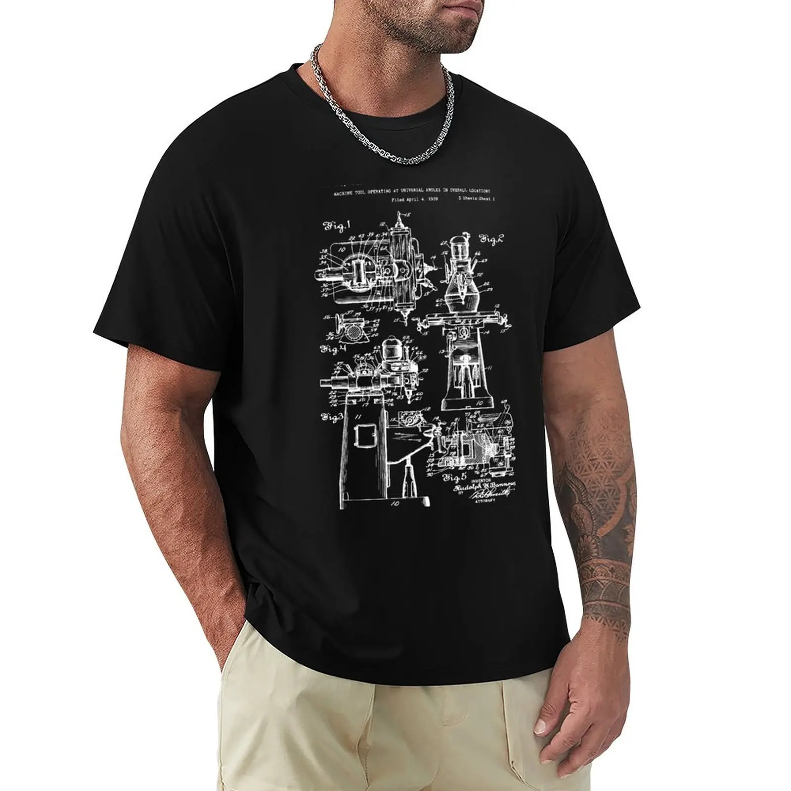 Summer Clothing Aesthetic - เสื้อทีเชิ้ตสำหรับผู้ชายเสื้อยืดลายอะนิเมะ1942 bridgeport จดสิทธิบัตรเครื่องมิลลิ่ง