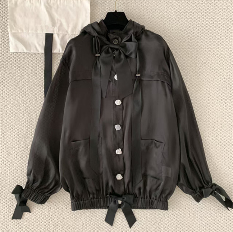 ชุดเสื้อโค้ทผ้าไหมผูกโบว์มีฮู้ - Summer Clothing Styles For Women บทวิจารณ์และราคา