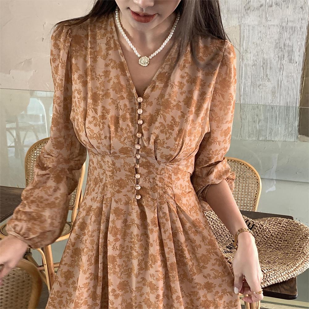 ผู้หญิงวินเทจดอกไม้ที่มีเข็มขั - Sundress Midi Floral บทวิจารณ์และราคา