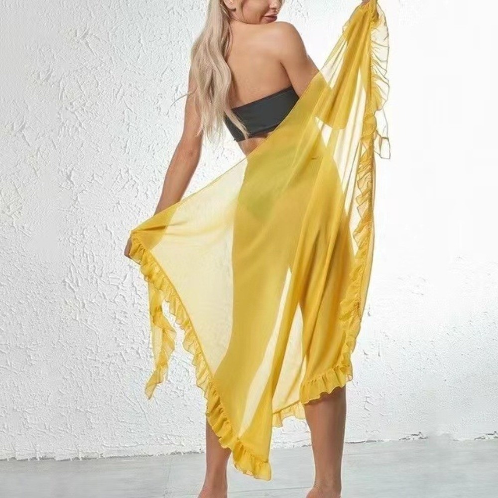 ผ้าพันคอแบบมีระบาย ดีไซน์ผ้าซา - Sarong Pareo Wrap บทวิจารณ์และราคา
