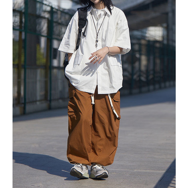 สีขาวเสื้อเชิ้ตแบบมีกระดุมสำหร - Summer Clothing Essentials Women บทวิจารณ์และราคา
