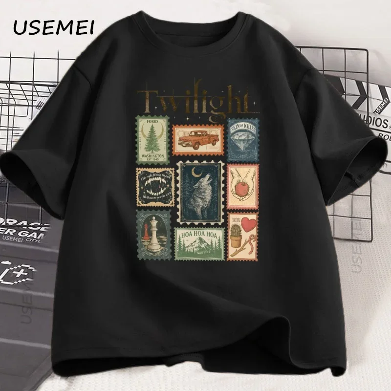 วินเทจทไวไลท์ฟอร์คส์เสื้อยืดคน - Summer Clothing Aesthetic บทวิจารณ์และราคา