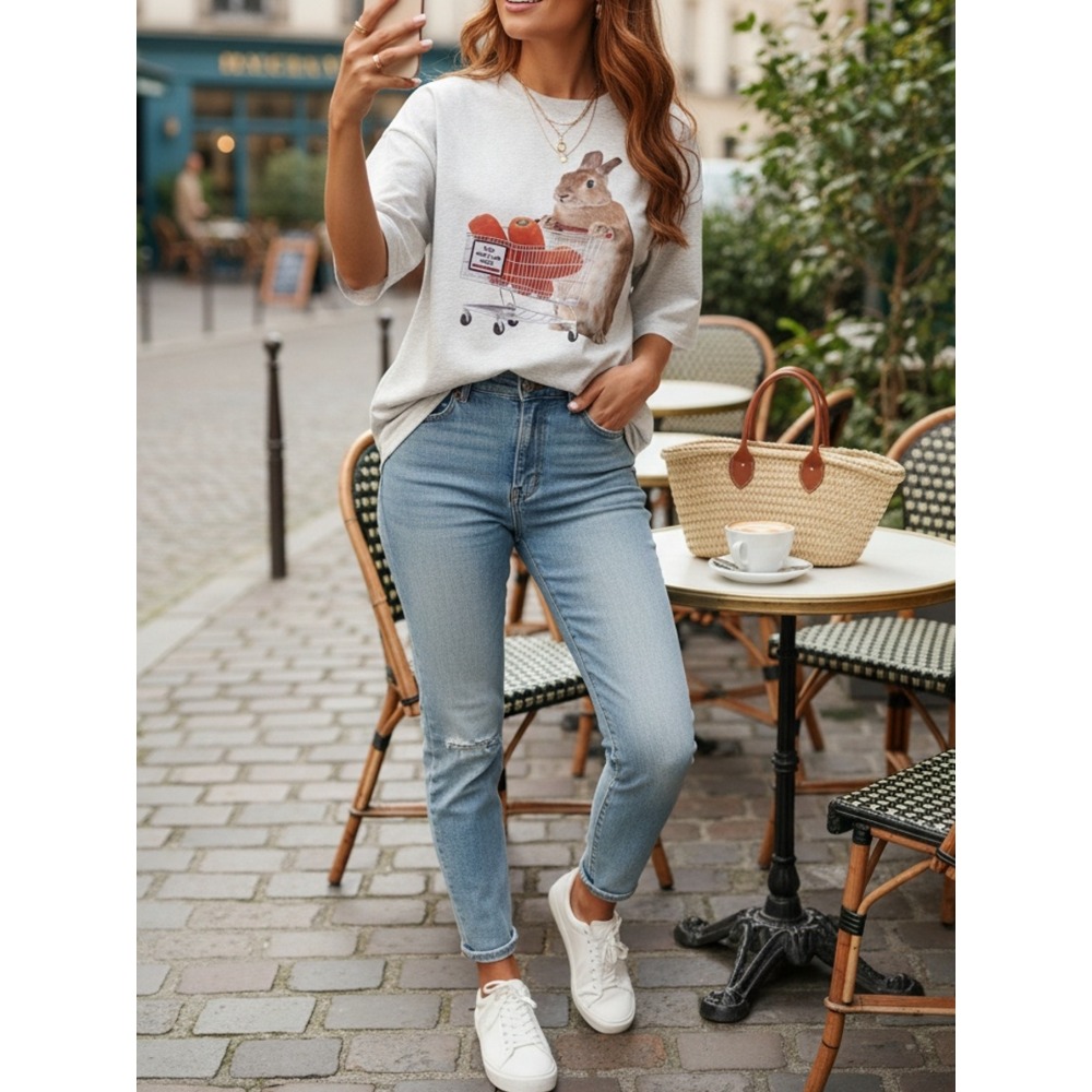 เสื้อยืดสำหรับผู้หญิงพิมพ์ลายเ - Summer Clothing Must Haves บทวิจารณ์และราคา