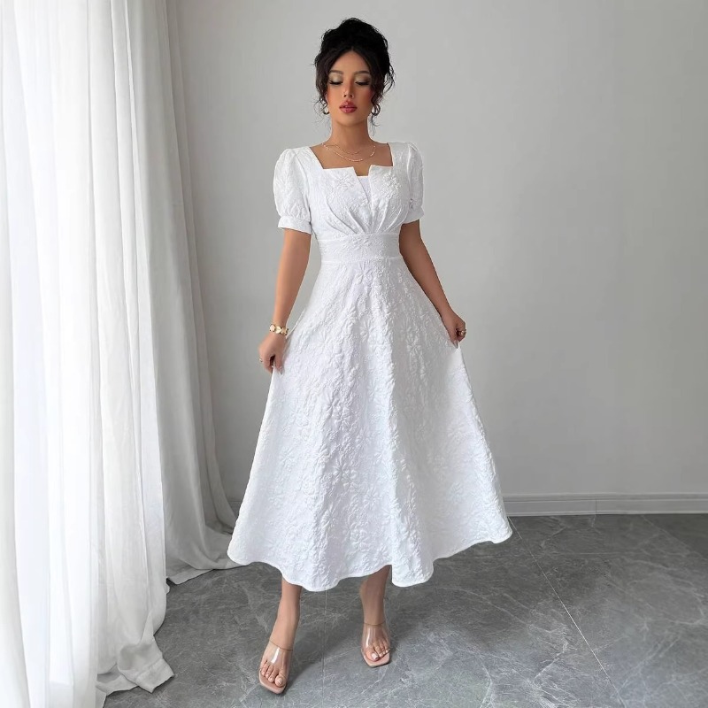 เดรสยาวปานกลางลายดอกไม้สีขาวสำ - Sundress Midi Floral บทวิจารณ์และราคา