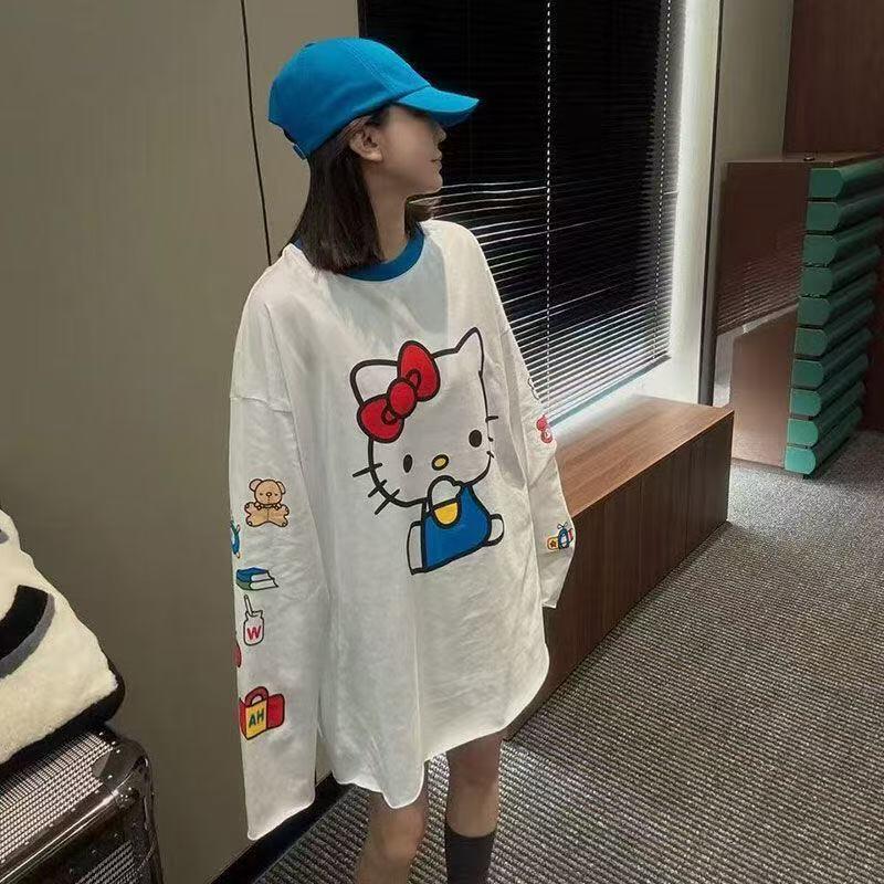 เสื้อยืดแขนยาวลายการ์ตูนเฮลโล  - Summer Clothing Styles For Women บทวิจารณ์และราคา