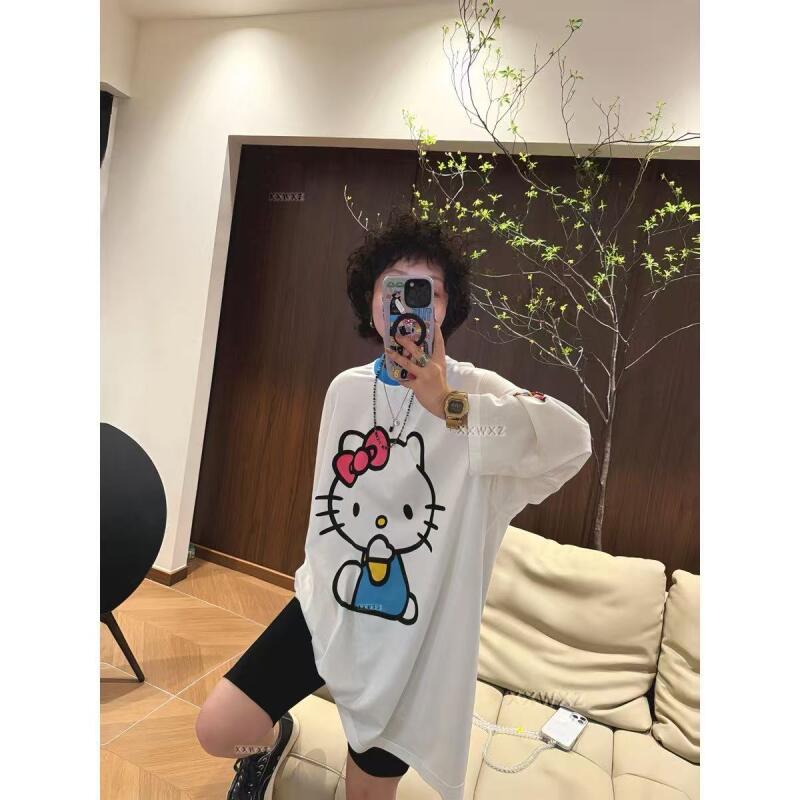 เสื้อยืดแขนยาวลายการ์ตูนเฮลโล  - Summer Clothing Styles For Women บทวิจารณ์และราคา