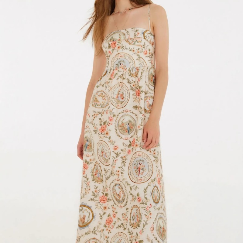 ชุดเดรสยาวปานกลางลายดอกไม้สไตล - Sundress Midi Floral บทวิจารณ์และราคา