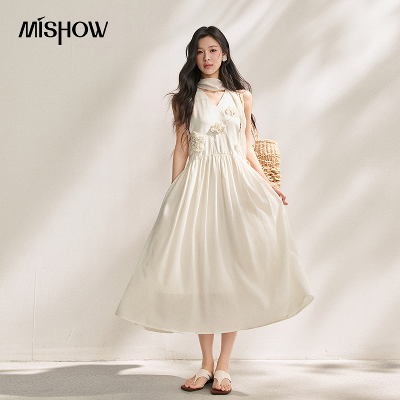 MISHOW ผู้หญิง'ไลโอเซลล์ 3D ฟล - Sundress Midi Floral บทวิจารณ์และราคา