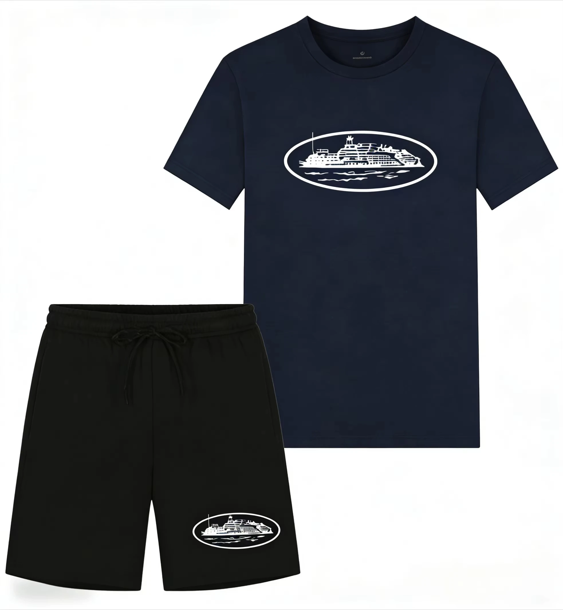 เสื้อยืดและกางเกงขาสั้นพิมพ์ลา - Summer Clothing For Young Men บทวิจารณ์และราคา