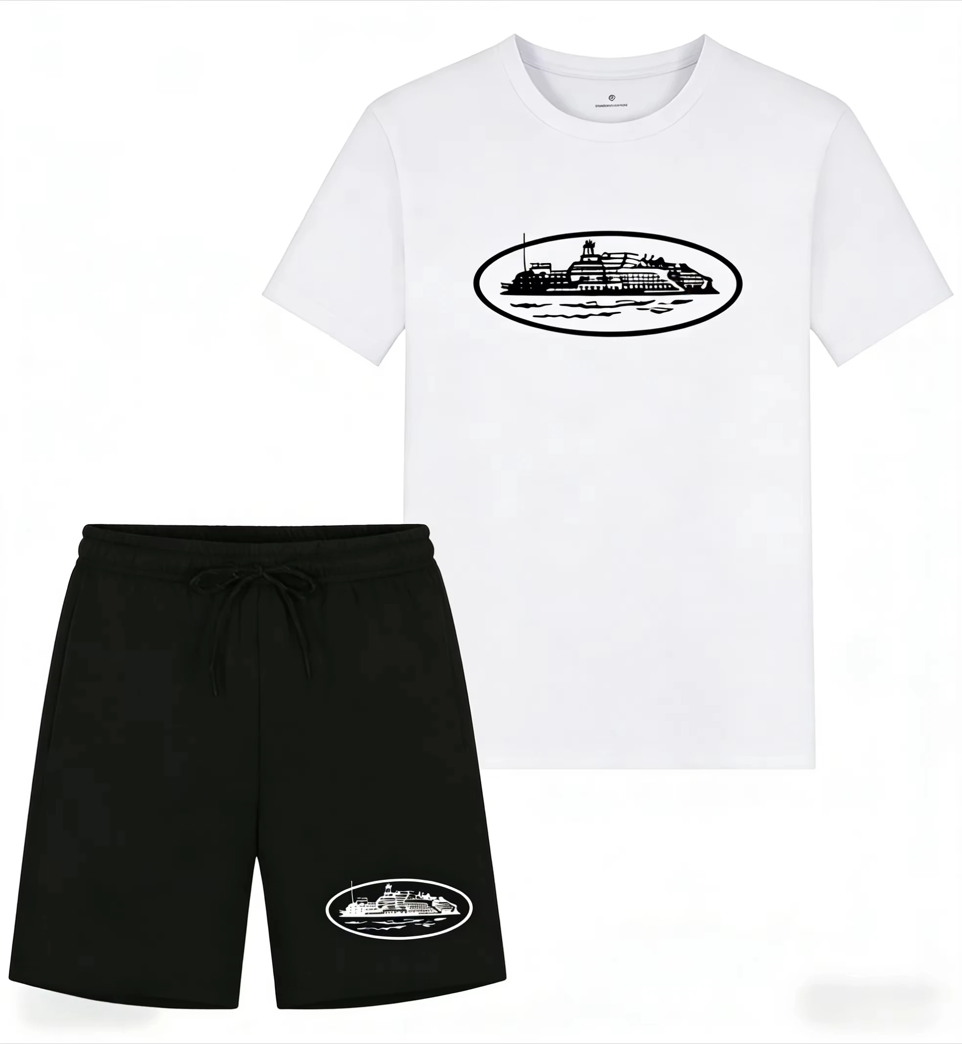 เสื้อยืดและกางเกงขาสั้นพิมพ์ลา - Summer Clothing For Young Men บทวิจารณ์และราคา