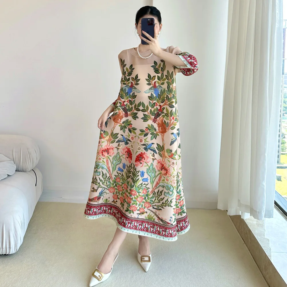 มิยาเกะวินเทจพิมพ์ชุดเจ็ดแขนชุ - Summer Clothing Essentials Women บทวิจารณ์และราคา