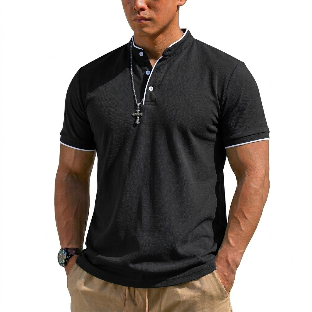 เสื้อเชิ้ตแขนสั้นทรงเฮนลีย์สำห - Summer Clothing For Young Men บทวิจารณ์และราคา