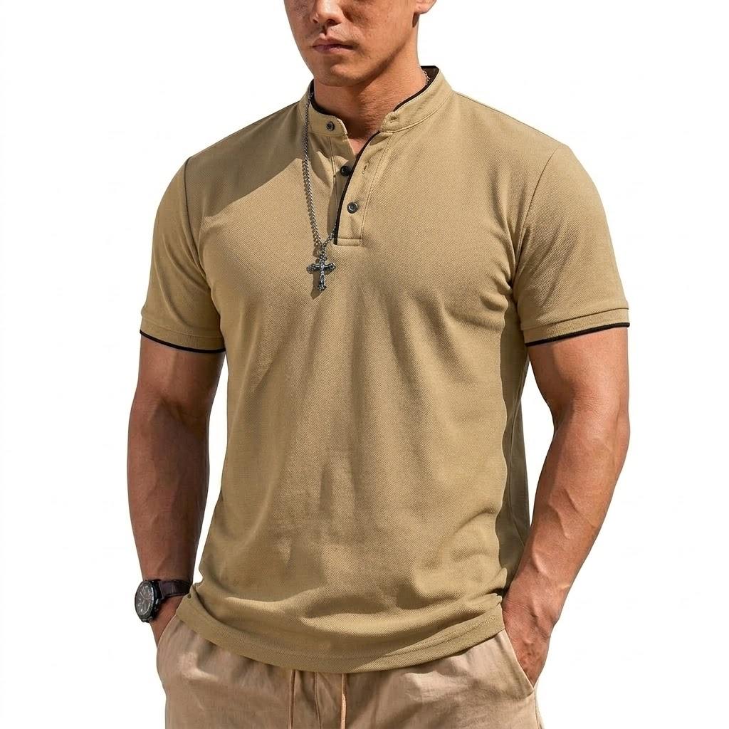 เสื้อเชิ้ตแขนสั้นทรงเฮนลีย์สำห - Summer Clothing For Young Men บทวิจารณ์และราคา
