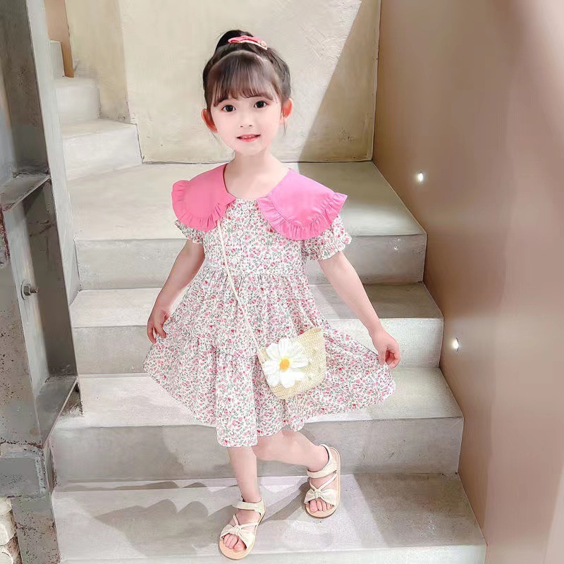 2PCS ฤดูร้อนดอกไม้สีเหลืองเด็ก - Sundress Midi Floral บทวิจารณ์และราคา