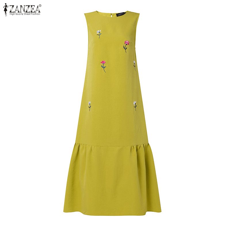 ชุดเดรสลำลองสำหรับผู้หญิง คอโอ - Sundress Midi Floral บทวิจารณ์และราคา