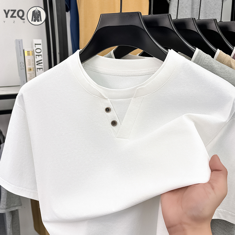เสื้อยืดแขนสั้นผู้ชาย คอเฮนลีย - Summer Clothing For Young Men บทวิจารณ์และราคา